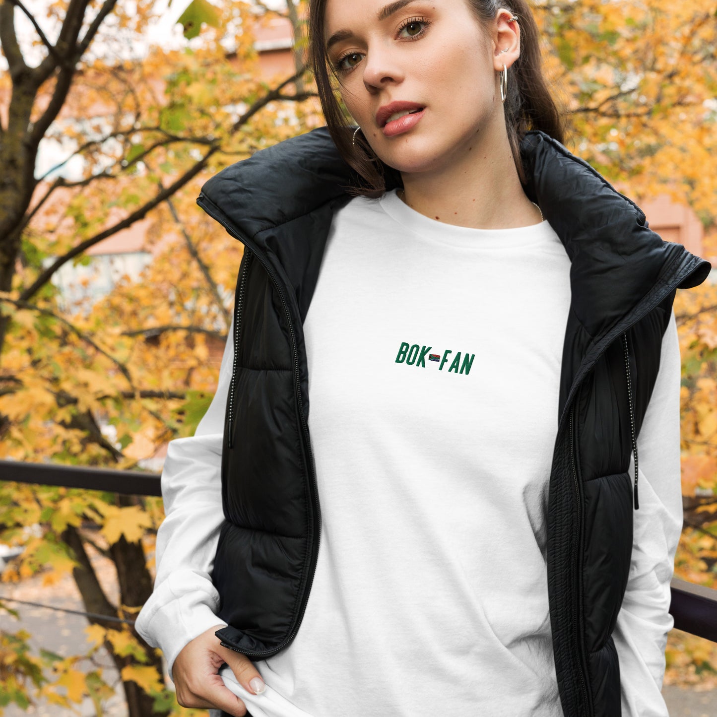 Bok Fans Abroad Long Sleeve White Tee Unisex